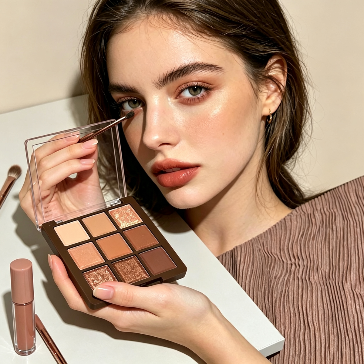 🌟 Eyeshadow Palette | Silky Pressed Powder | Daily Glam | Makeup Lovers | Warm Shimmer