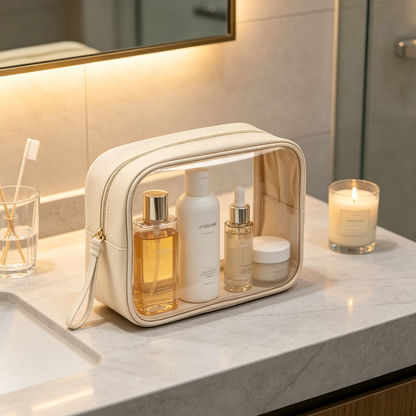 🤍 Beauty Organizer | Clear Cosmetic Bag | Chic Travel Essential