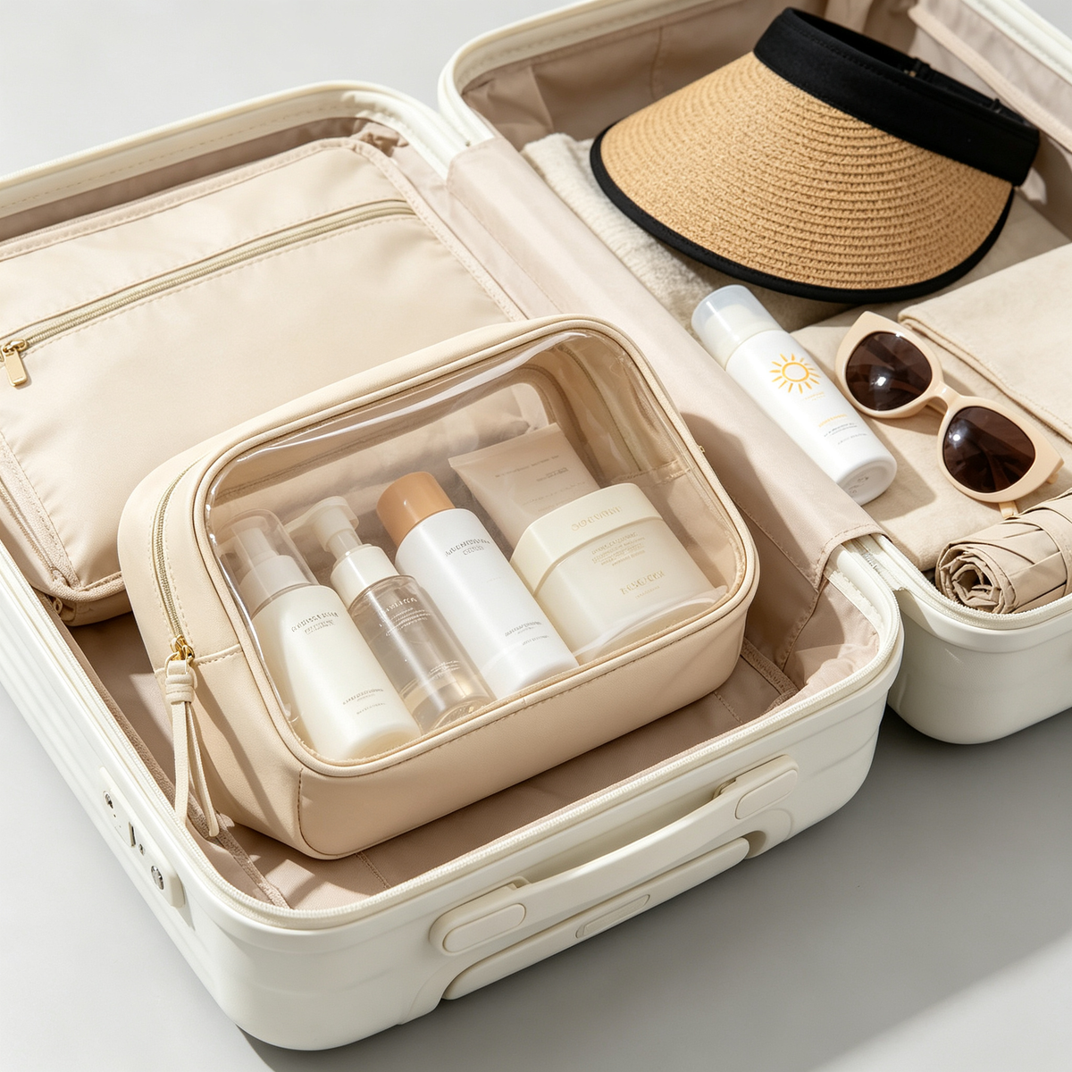 🤍 Beauty Organizer | Clear Cosmetic Bag | Chic Travel Essential