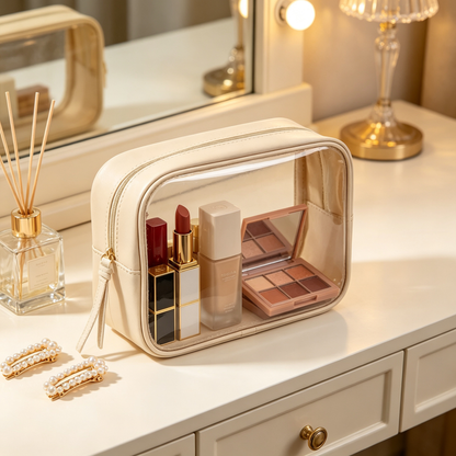 🤍 Beauty Organizer | Clear Cosmetic Bag | Chic Travel Essential